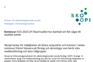 Skoopis remissvar bild på delar av första sidan
